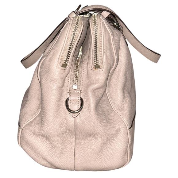 Coach 3 Zip Vermillion Gray Leather Purple Lining Katheryn Satchel Bag F31324 - Picture 5 of 11